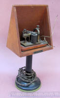 Western Union / Bunnell Telegraph Sounder w/ Hood & Candlestick Base