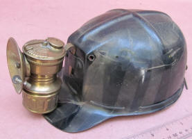 Miner's Hard Hat w/ Guy's Dropper Carbide Mining Lamp