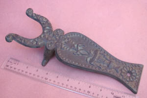 Antique Cast Iron Floral Design Boot Jack