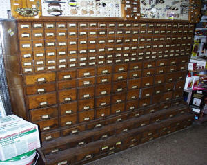 Oak Hardware Parts Cabinet 