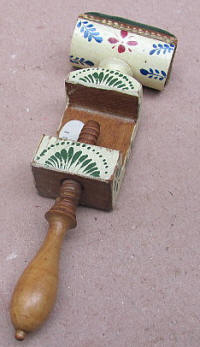 Folky Painted Wooden Pincushion Clamp