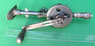 McClellan Patent Folding Breast Drill w/ Chain Drill Attachment