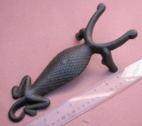 Cast Iron "Headless Gecko" Figural Bootjack