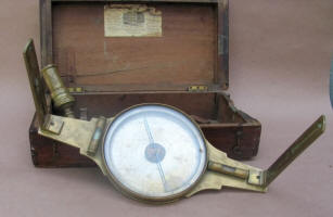 W. & L. E Gurley Surveyor's Plain Compass w/ 6' Needle