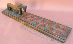 Figural / Carved Horse Handle Dated 1827 Scandinavian Mangle Board / Iron