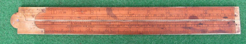 Stanley # 16 2' 2 Fold Engineers Rule w/ Gunter's Scales & Tables