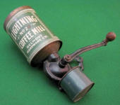 Lightning #2 Belmont Hardware Co. Wall Mount Tin Litho Advertising Coffee Grinder / Mill