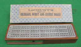 Le Count Patented 19th Century Cribbage / Whist & Euchre Board