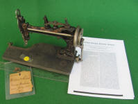 McLean & Bennor 1873 Patent Model Sewing Machine