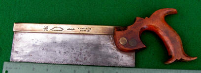 R. Grove & Sons Made For G Musgrove Lincoln 9 Inch Brass Backed Back / Tenon Saw