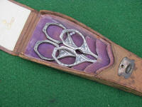 Matching Pair of Antique Scissors in Case