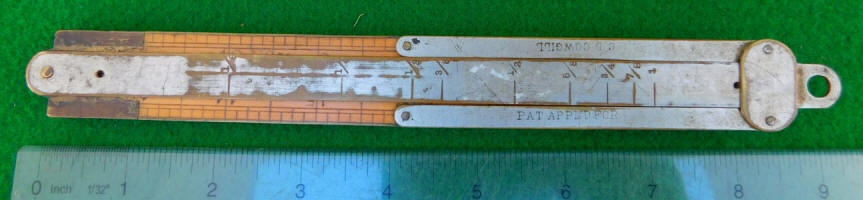 Cowgill's Patent Angle Divider / Bevel Attachmenton Stanley # 54 Rule