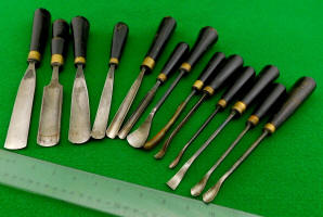 13 Antique Carving Tools / Gouges