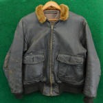 WWII Era USN Navy Leather Flight Jacket w/ Fur Collar