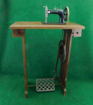 American Girl Toy Sewing Machine / TSM in Mission Style Treadle Stand