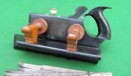 Handled Ebony and Boxwood Plow Plane w/ Cutters