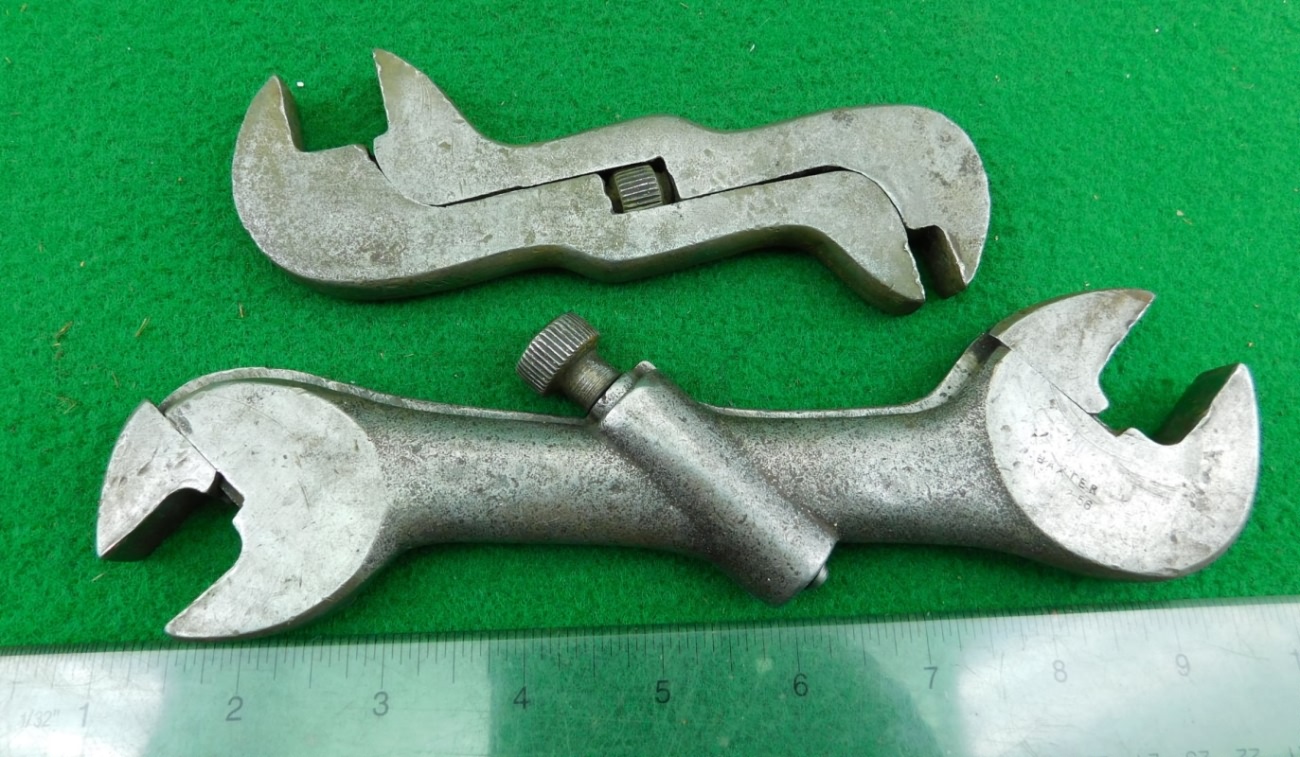 antique Coes monkey wrenches, vintage Billings railroad wrench