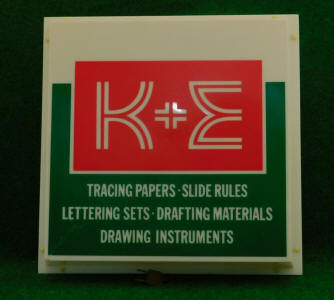 K & E / Keuffel & Esser Point of Sale Advertising Sign