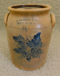 Antique "L. Lehman & Co." Stoneware Crock / Jar