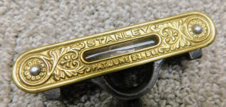 Stanley # 41 Antique Pocket & Square Level w/ Sheet Brass Top