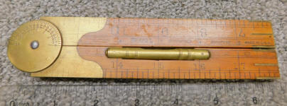 Lufkin No. 863L  2' 4 Fold Boxwood Rule w/ Level & Inclinometer