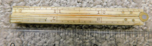 Antique 1' Folding Ivory Rule