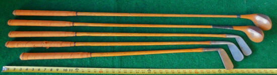 5 Piece Matched Set of Willie Dunn Wood Shaft 
Golf Clubs