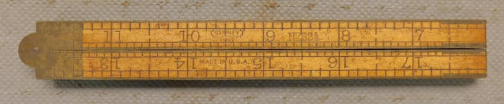 Stanley 62 1/2 2' 4 Fold Brass Bound Rule