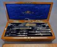 Stanley Drafting Set in 2 Tier Wood Case