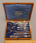 Stanley 13 Piece Drafting Instrument Set in Wood Case 