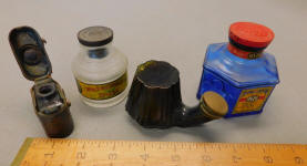 2 Inkwells & 2 Ink Bottles