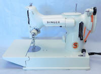 1968 White / Green Singer Featherweight 221K Sewing Machine (EW063121)