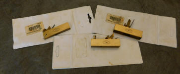 3 Crown Tool Co. Sheffield England Rosewood & Brass Miniature Planes