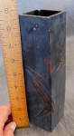 Japanese Meiji Bronze Vase Leaves & Butterfly