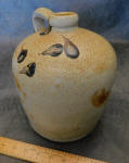 Salt Glaze Turkey Dropping / Tobacco Spit Stoneware Crock Jug