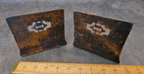 Roycroft "The Copper Shop" Hammered Copper Bookends 