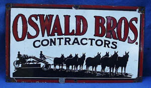 Oswald Bros. Porcelain Advertising Sign