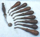 Antique Rosewood Handle Leather Tools