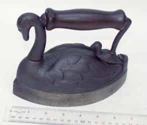 Barnes Patent Swan-on-Swan Box Iron