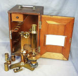 Early Crows Foot or Tripod Base Patented 1875 & 1886 Bausch & Lomb Microscope