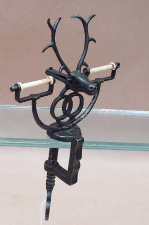 Figural Elk / Reindeer Sewing Clamp w/ 2 Spool Pins