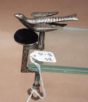 Marshall Field & Co. STERLING Silver Sewing Bird w/ 2 Pincushions