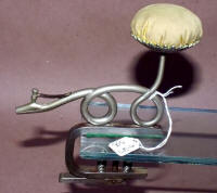 Curly Cue Snake Sewing Clamp w/ Pincushion 