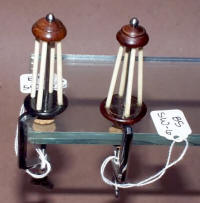 2 Polished Steel / Wood & Ivory Thread Winders / Spool Winders