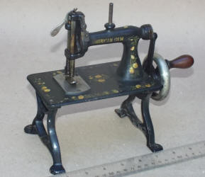 American Gem TSM / Travel Size / Child-Size Antique Toy Treadle Sewing Machine